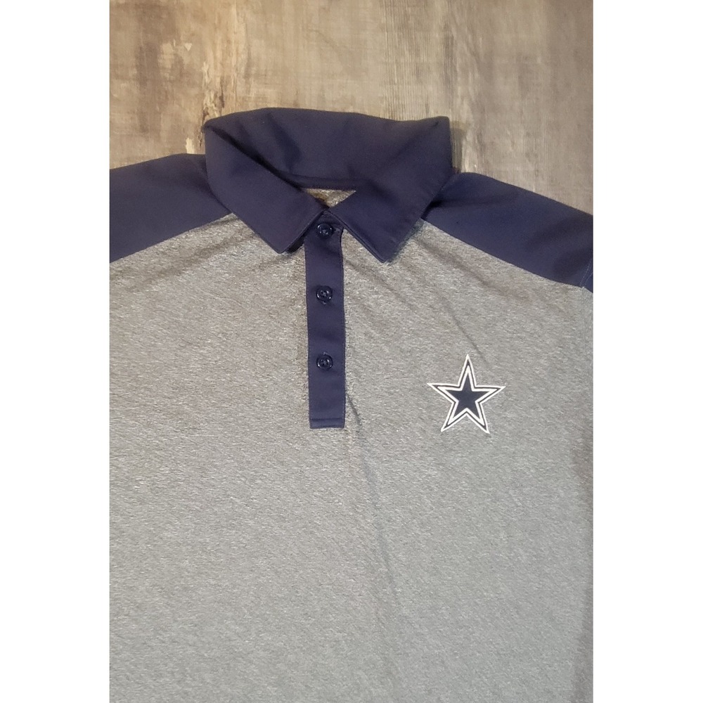 Dallas Cowboys Authentic Mens XL Gray Blue Polo Golf Shirt Football NFL 2 Shirts - Picture 2 of 16